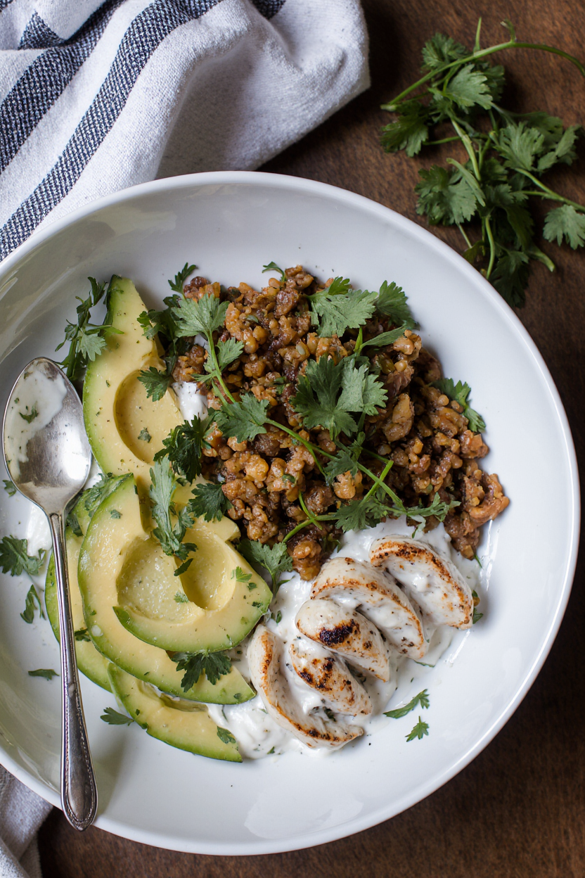 Creamy Greek Yogurt Chicken Bowls