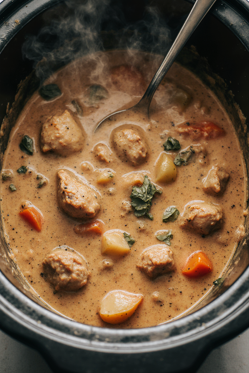 Slow Cooker Creamy Chicken and Vegetables