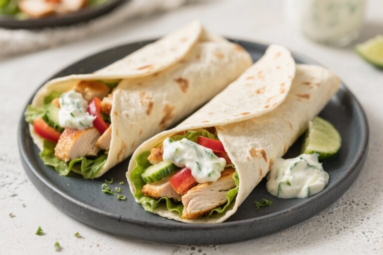 Easy Greek Chicken Wraps with Creamy Tzatziki (30g+ Protein-Packed Dinner) You’ll Crave on Repeat